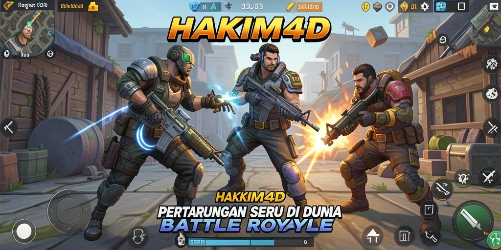 Screenshot utama HAKIM4D menampilkan intensitas pertempuran Battle Royale.