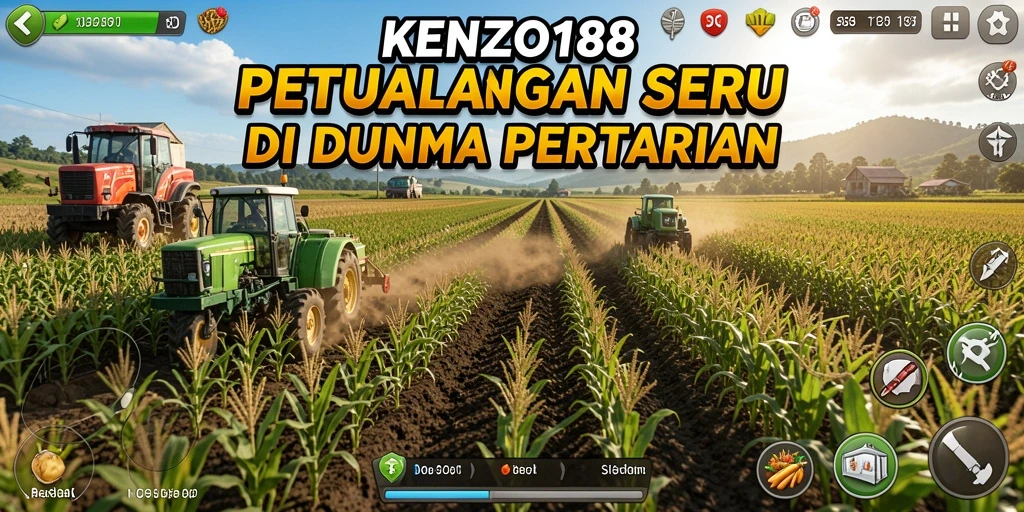 Tangkapan layar gameplay KENZO188 menampilkan aktivitas pertanian yang seru dan menarik.