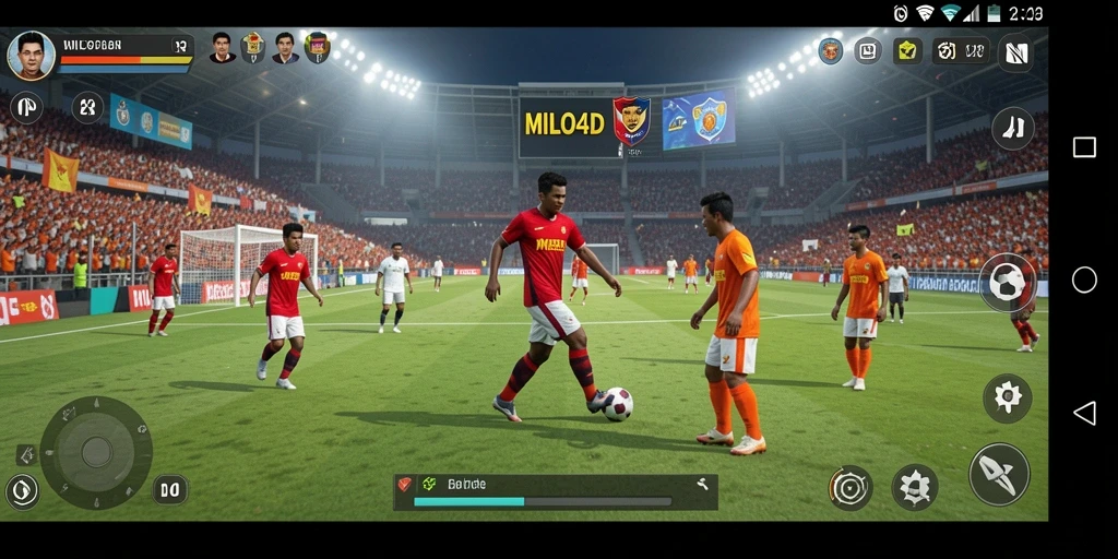 Tangkapan layar gameplay sepak bola yang mendebarkan di MILO4D.
