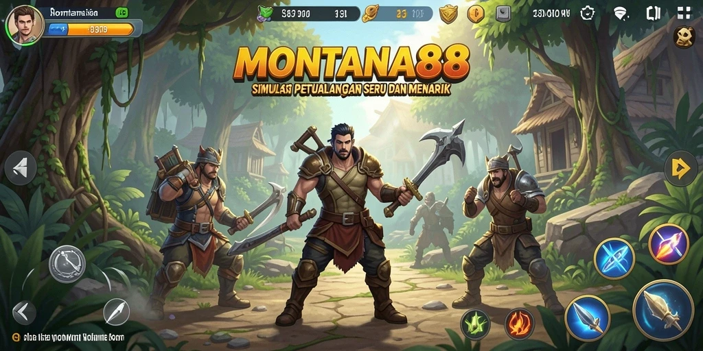 Screenshot utama MONTANA88 menampilkan aksi gameplay yang dinamis dan seru.