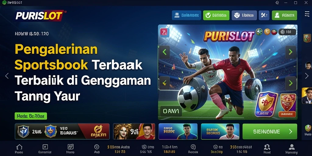 Screenshot tampilan antarmuka PURISLOT saat bertaruh olahraga.