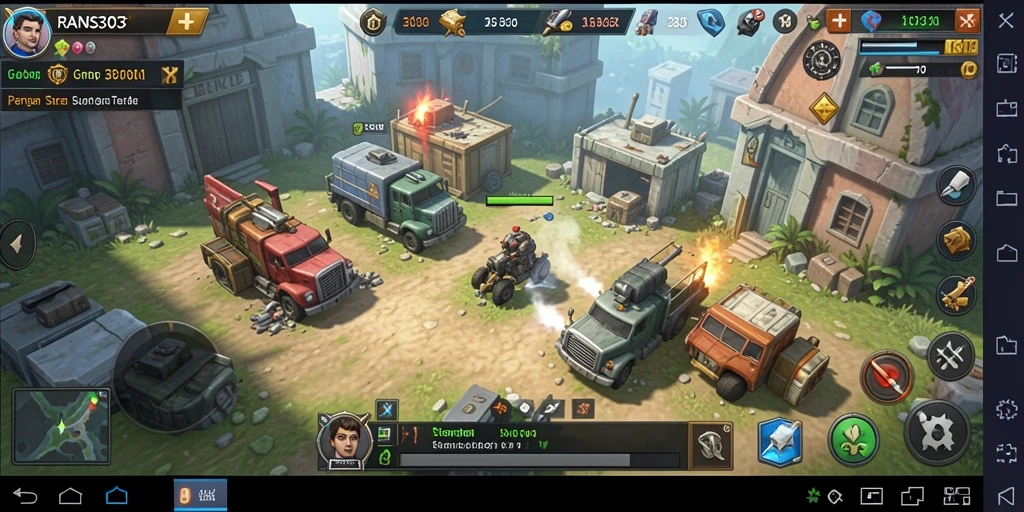 Tangkapan layar gameplay RANS303 menunjukkan aksi strategis yang mendebarkan.